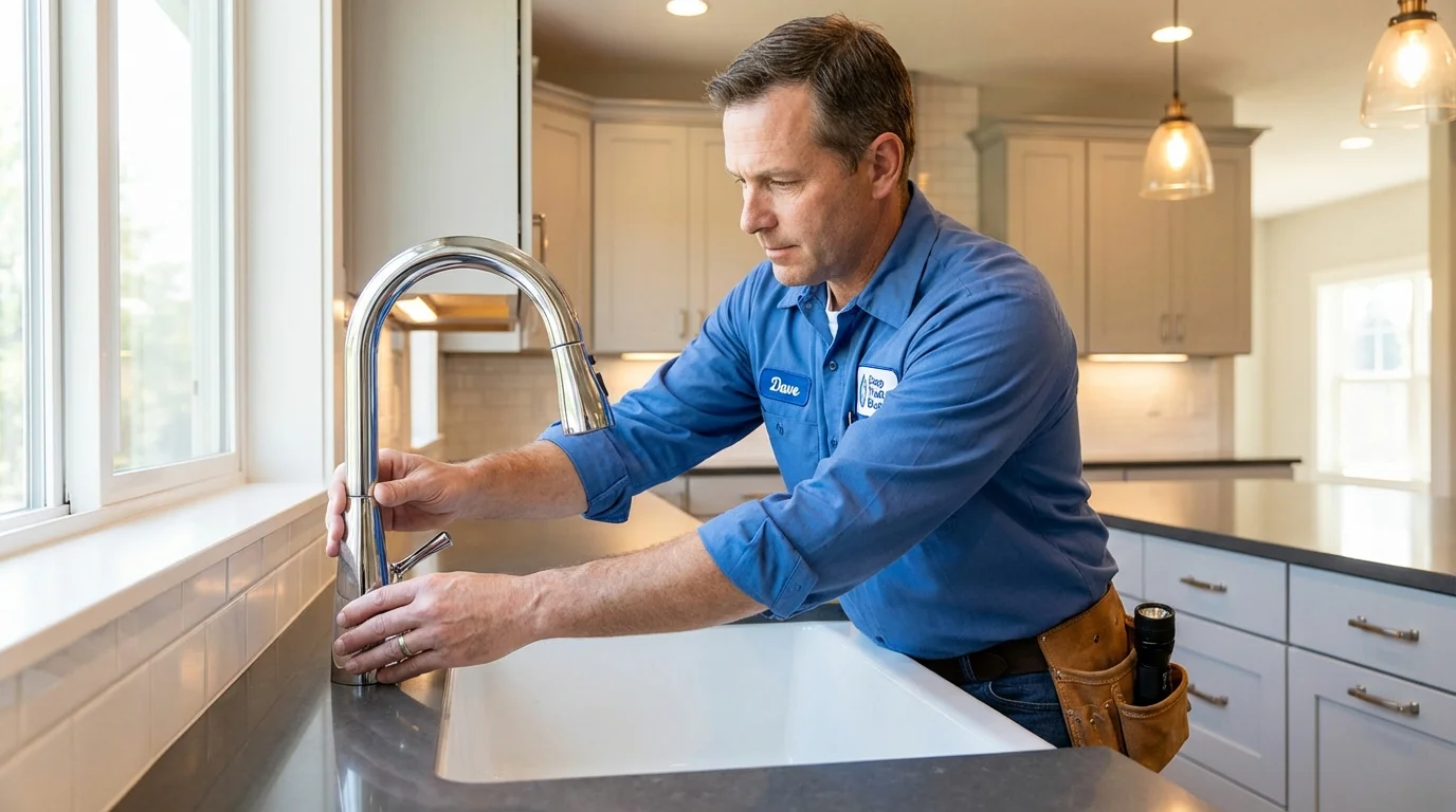 Kitchen faucet installation by Johns Plumbing LLC in Sheffield